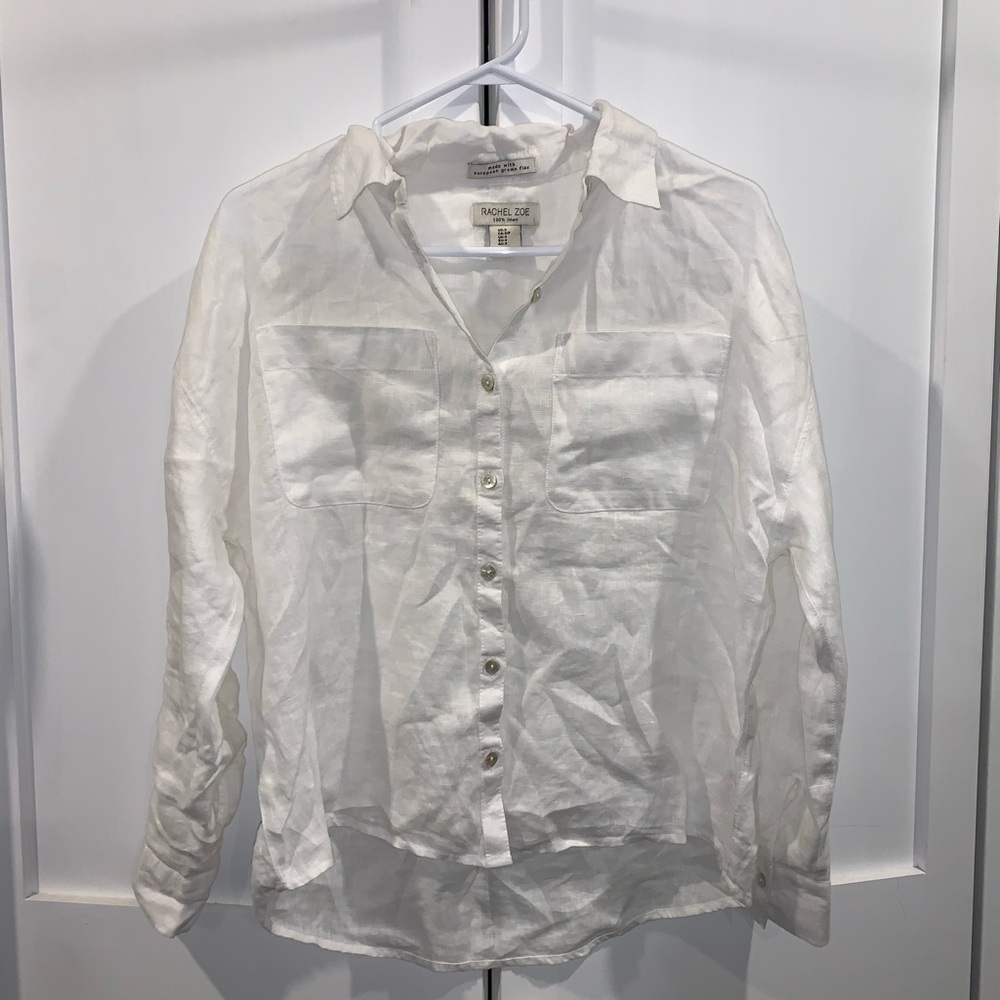 Rachel Zoe Men's Cream Button-Down Shirt